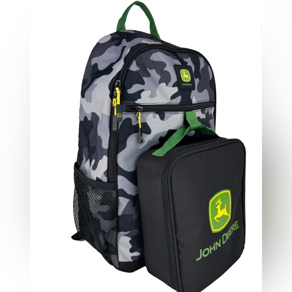 John Deere Boys' August 17" Laptop Backpack with Lunch Box, Black Camo - Picture 3 of 14
